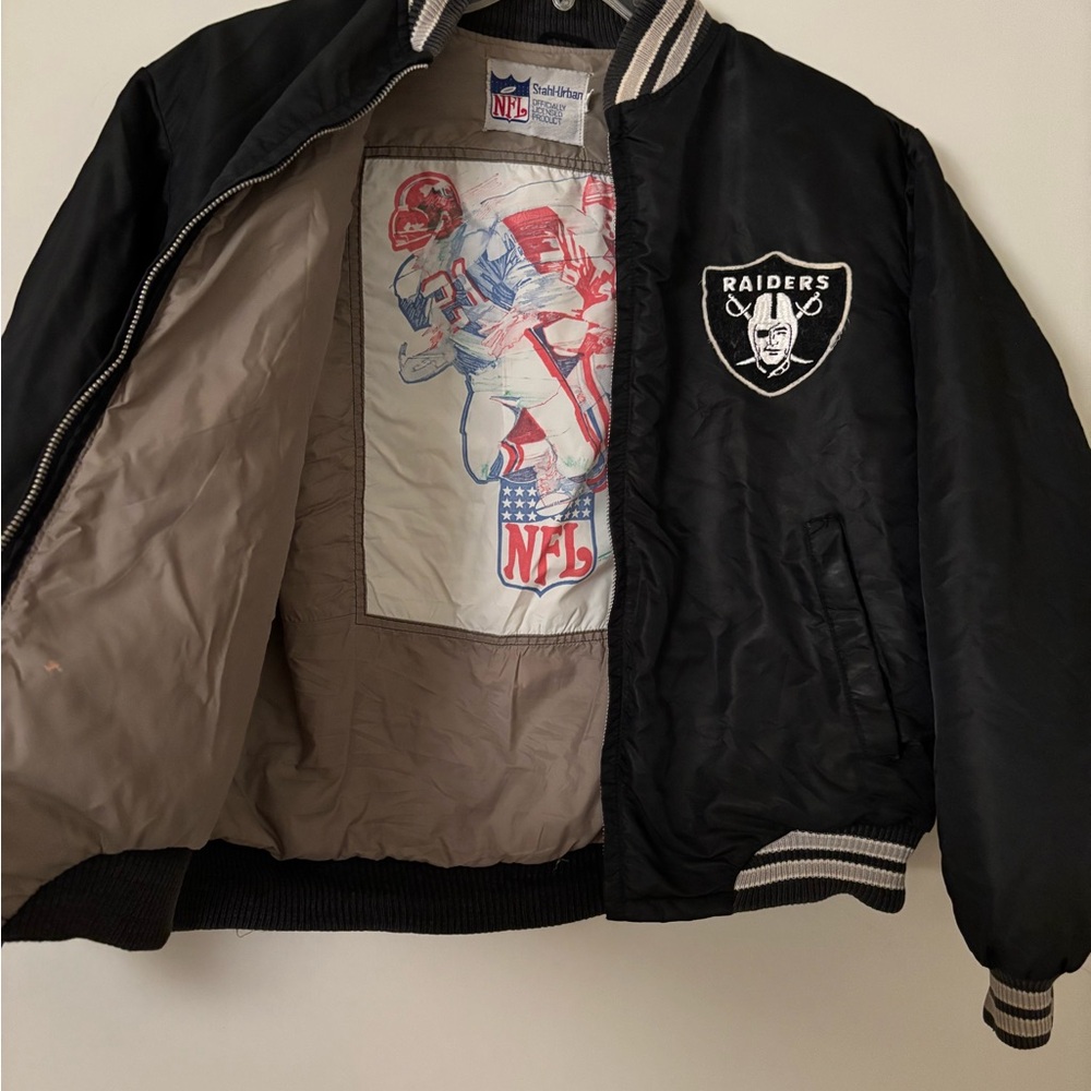Vintage 1970’s NFL Raiders Black Bomber Jacket